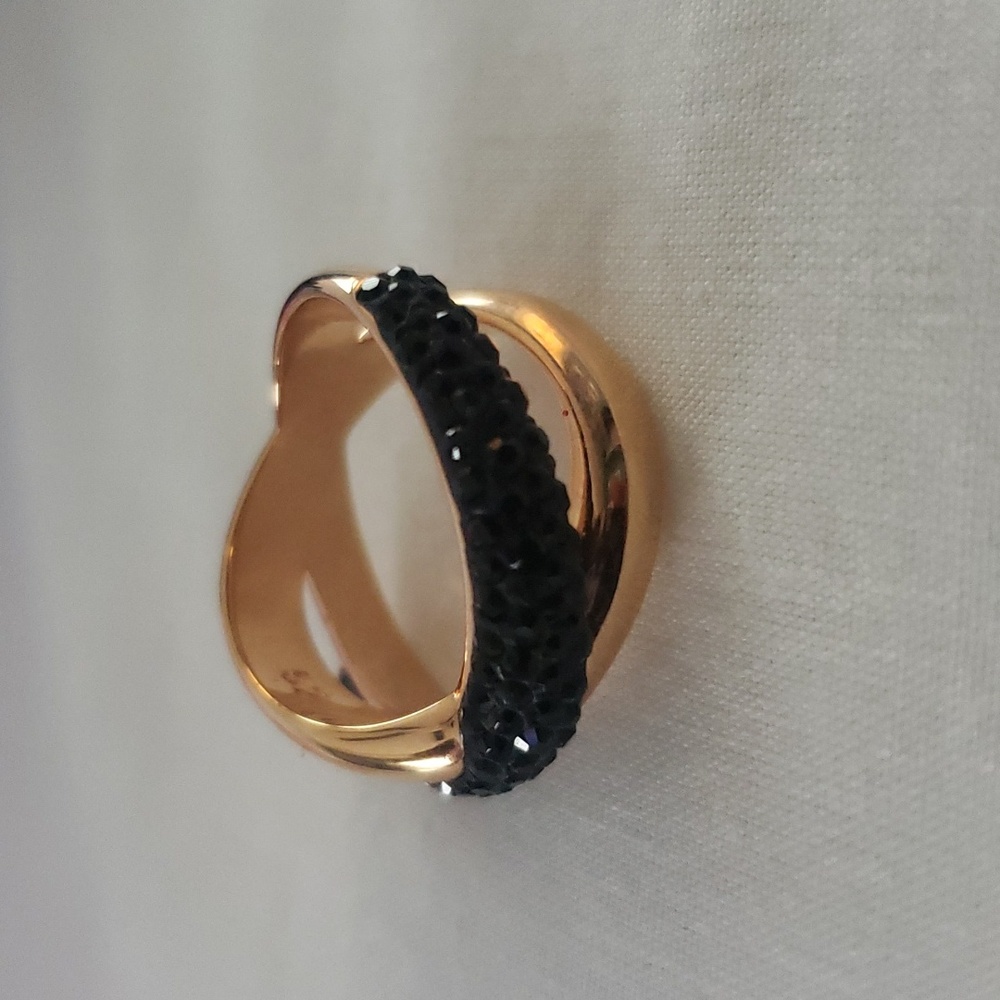 SWAROVSKICrystaldust Rose Tone Black Crystal Cross size 6